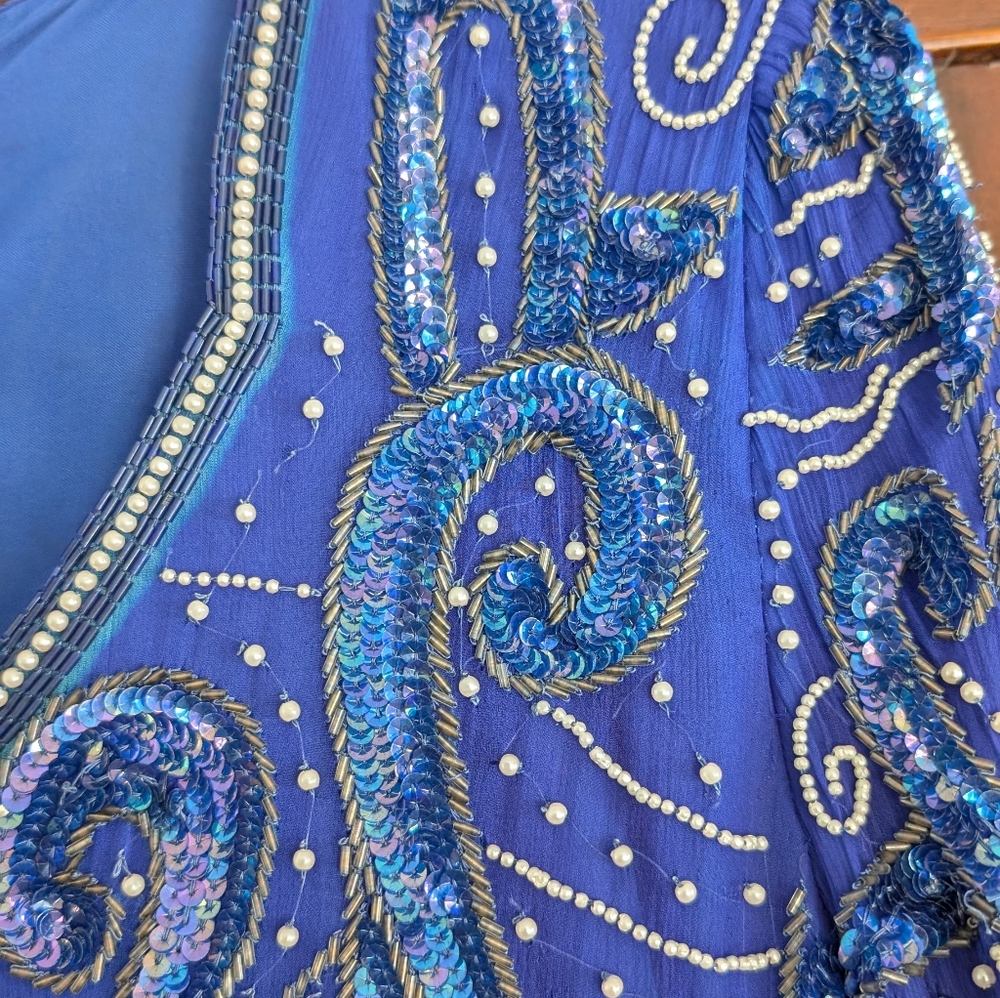 BEADS AND BLING!  Party Dress DAR Blue - Picture 8 of 8